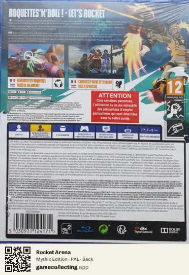 Rocket Arena PlayStation 4, PAL box back