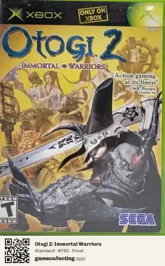 Otogi 2: Immortal Warriors Xbox, NTSC box front