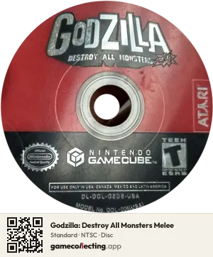 Godzilla: Destroy All Monsters Melee Nintendo GameCube, NTSC disc