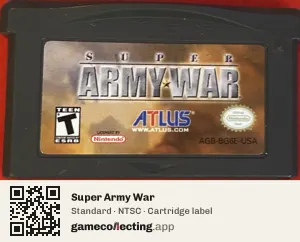 Super Army War Game Boy Advance, NTSC cartridge label