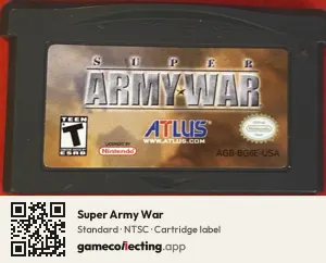 Super Army War Game Boy Advance, NTSC cartridge label