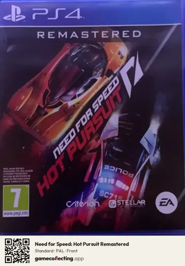 Need for Speed: Hot Pursuit Remastered PlayStation 4, PAL box front