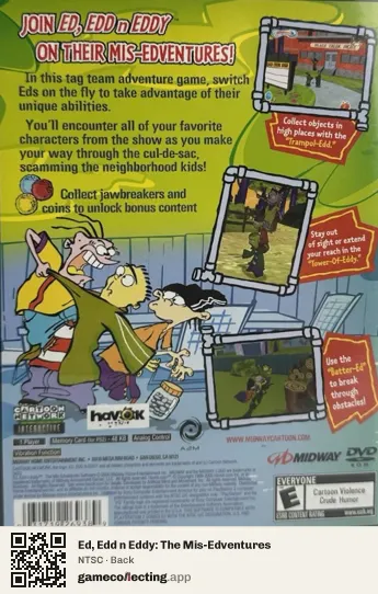 Ed, Edd n Eddy: The Mis-Edventures PlayStation 2, NTSC box back