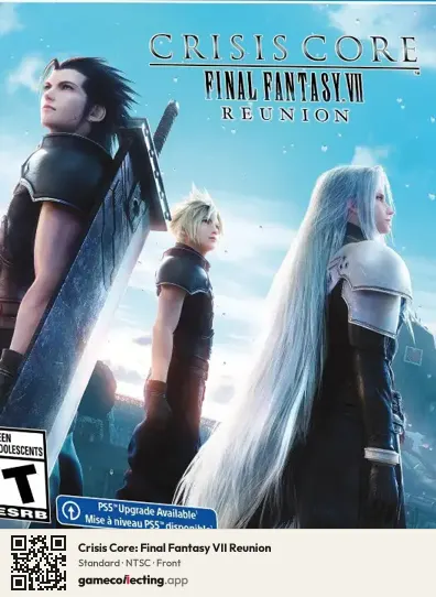 Crisis Core: Final Fantasy VII Reunion PlayStation 4, NTSC box front