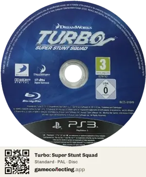 Turbo: Super Stunt Squad PlayStation 3, PAL disc