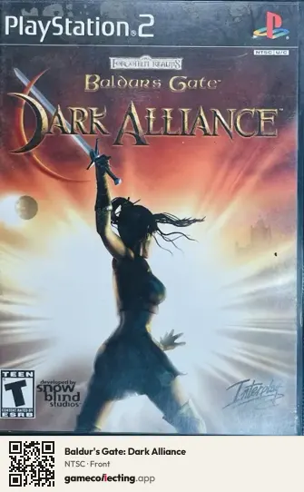 Baldur's Gate: Dark Alliance PlayStation 2, NTSC box front