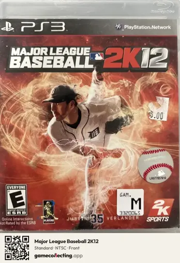 Major League Baseball 2K12 PlayStation 3, NTSC box front