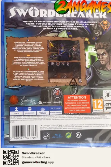 Swordbreaker PlayStation 4, PAL box back
