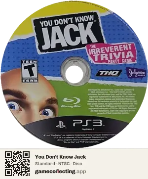 You Don't Know Jack PlayStation 3, NTSC disc