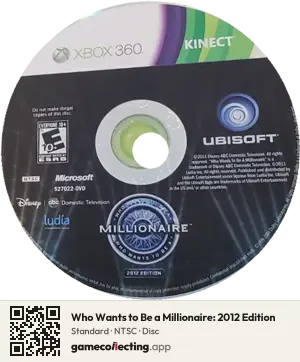 Who Wants to Be a Millionaire: 2012 Edition Xbox 360, NTSC disc