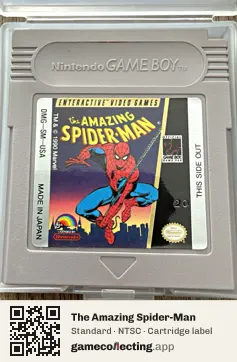 The Amazing Spider-Man Game Boy, NTSC cartridge label