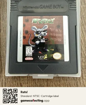 Rats! Game Boy Color, NTSC cartridge label