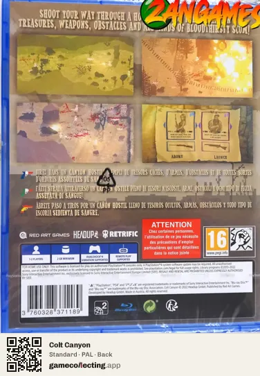 Colt Canyon PlayStation 4, PAL box back