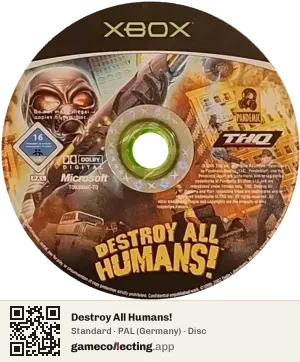 Destroy All Humans! Xbox, PAL disc