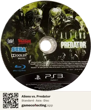 Aliens vs. Predator PlayStation 3, Asia disc