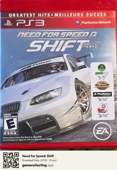 Need for Speed: Shift PlayStation 3, NTSC box front