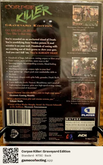 Corpse Killer: Graveyard Edition Sega Saturn, NTSC box back