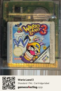 Wario Land 3 Game Boy Color, PAL cartridge label