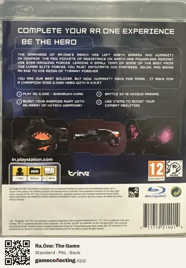 Ra.One: The Game PlayStation 3, PAL box back