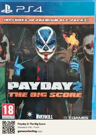 Payday 2: The Big Score PlayStation 4, PAL box front
