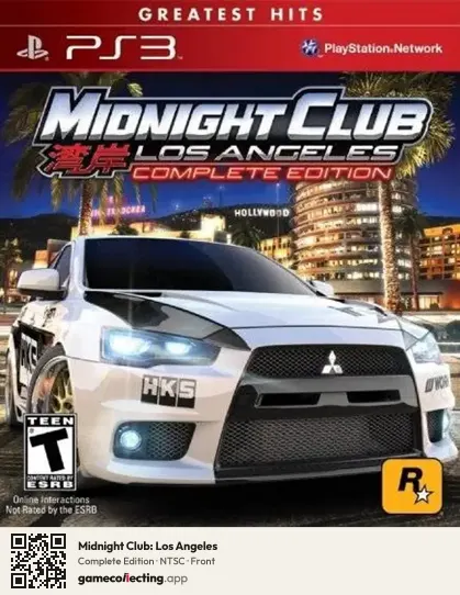 Midnight Club: Los Angeles PlayStation 3, NTSC box front
