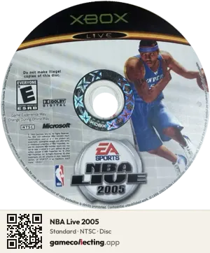 NBA Live 2005 Xbox, NTSC disc