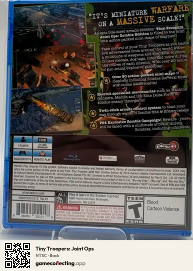 Tiny Troopers: Joint Ops PlayStation 4, NTSC box back
