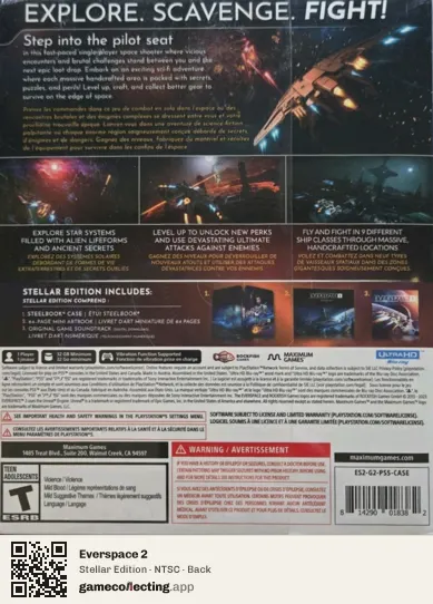 Everspace 2 PlayStation 5, NTSC box back