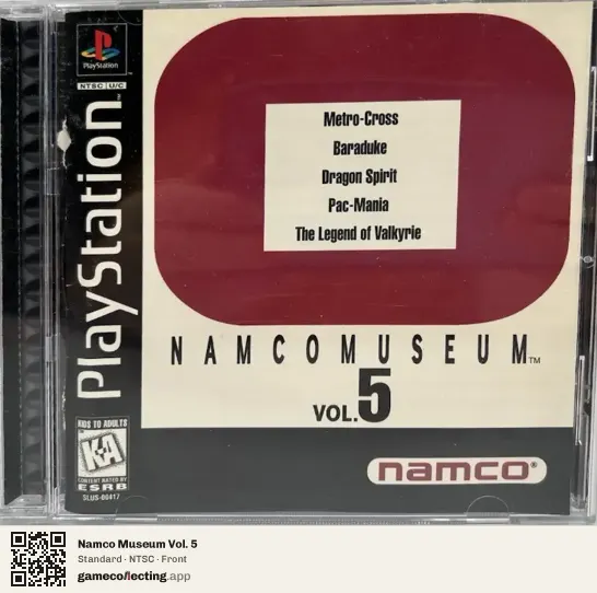 Namco Museum Vol. 5 PlayStation, NTSC box front