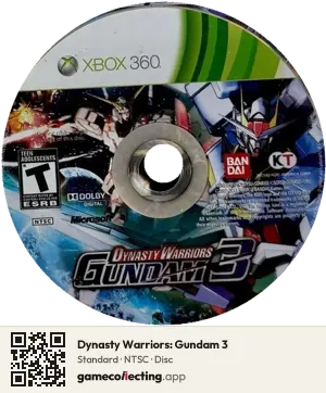 Dynasty Warriors: Gundam 3 Xbox 360, NTSC disc
