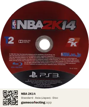 NBA 2K14 PlayStation 3, Asia disc