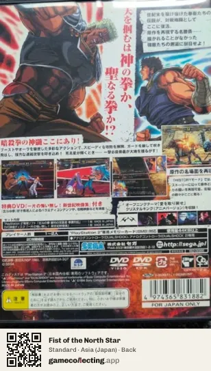 Fist of the North Star PlayStation 2, Japan box back