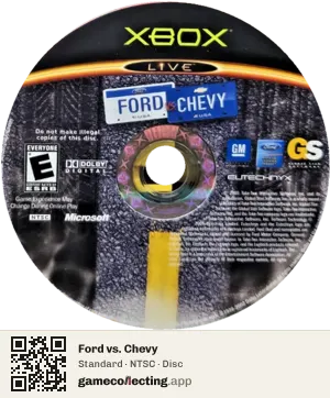 Ford vs. Chevy Xbox, NTSC disc