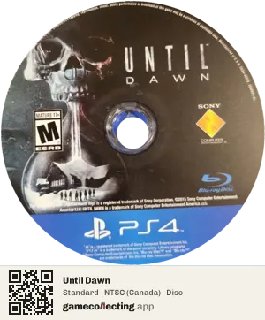 Until Dawn PlayStation 4, NTSC disc