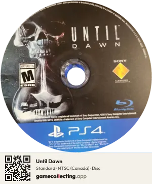 Until Dawn PlayStation 4, NTSC disc