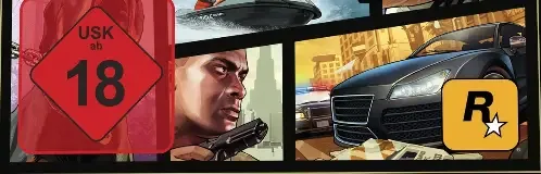 Grand Theft Auto V, the USK square on its front