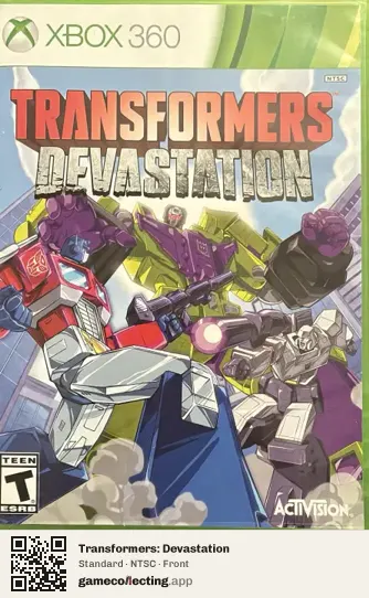 Transformers: Devastation Xbox 360, NTSC box front