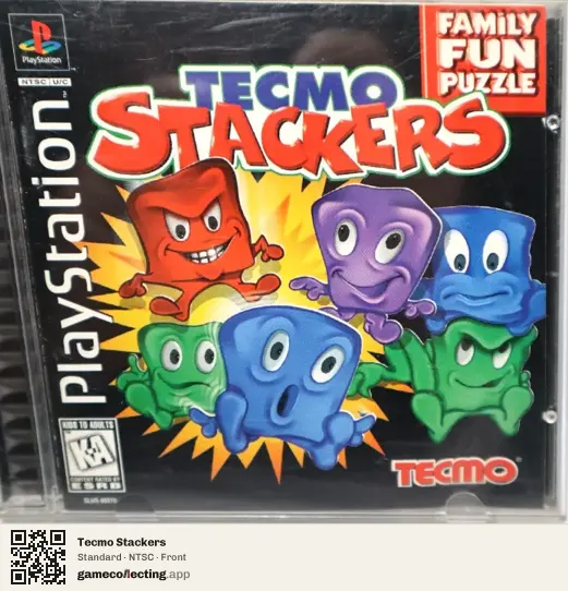 Tecmo Stackers PlayStation, NTSC box front