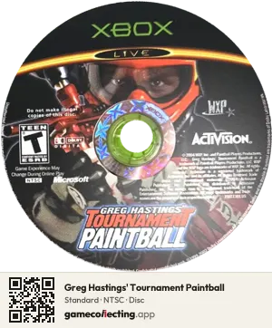 Greg Hastings' Tournament Paintball Xbox, NTSC disc