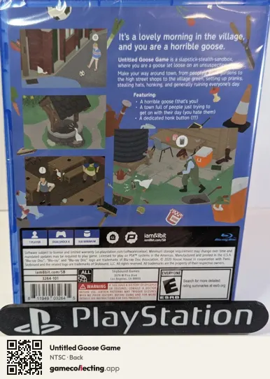 Untitled Goose Game PlayStation 4, NTSC box back