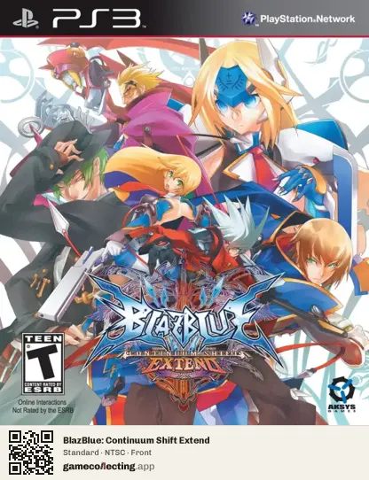 BlazBlue: Continuum Shift Extend PlayStation 3, NTSC box front