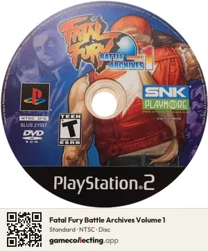 Fatal Fury Battle Archives Volume 1 PlayStation 2, NTSC disc