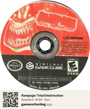 Rampage: Total Destruction Nintendo GameCube, NTSC disc