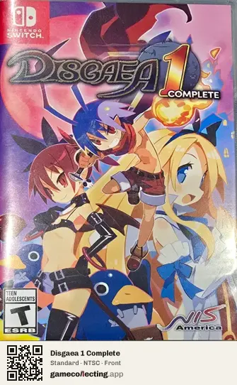 Disgaea 1 Complete Nintendo Switch, NTSC box front