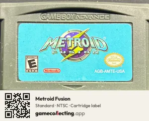 Metroid Fusion Game Boy Advance, NTSC cartridge label