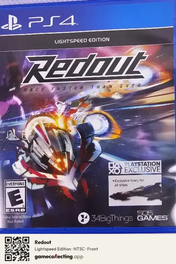 Redout PlayStation 4, NTSC box front