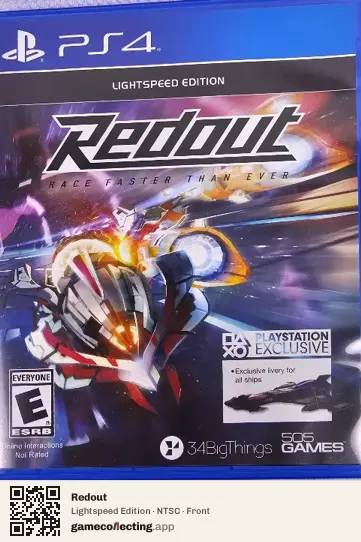 Redout PlayStation 4, NTSC box front