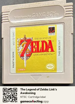 The Legend of Zelda: Link's Awakening Game Boy, NTSC cartridge label