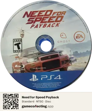 Need for Speed Payback PlayStation 4, NTSC disc