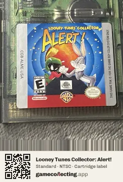 Looney Tunes Collector: Alert! Game Boy Color, NTSC cartridge label